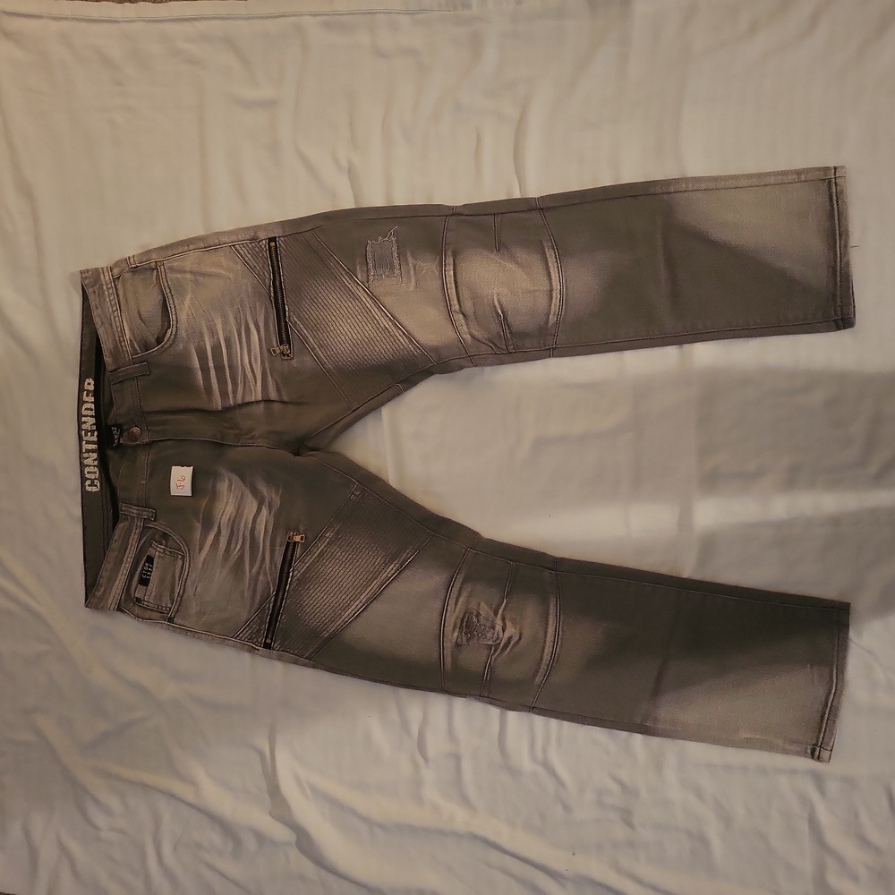Mens jeans gray moto